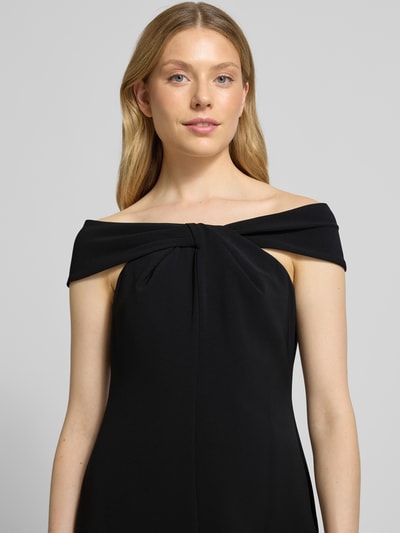 Lauren Ralph Lauren Knielange cocktailjurk met knoopdetail, model 'TAKOTA' Zwart - 3