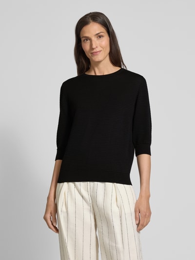 Lanius Gebreide pullover met 3/4-mouwen Zwart - 4
