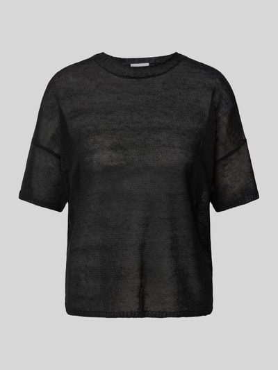Milano Italy Gebreid shirt met ronde hals Zwart - 2