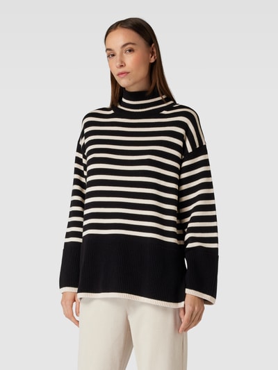 Marc O'Polo Gebreide pullover met streepmotief Zwart - 4