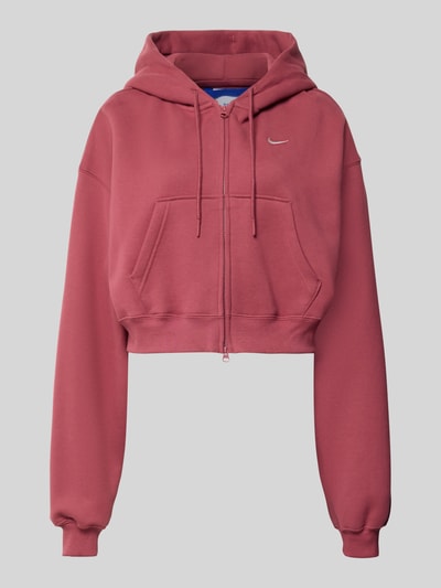 Nike Regular Fit Sweatjacke aus Baumwoll-Mix Dunkelrot 1
