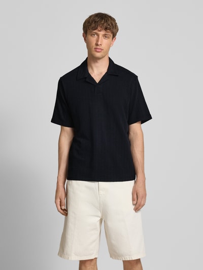 Only & Sons Regular fit poloshirt met seersuckerstructuur, model 'MALES' Zwart - 4