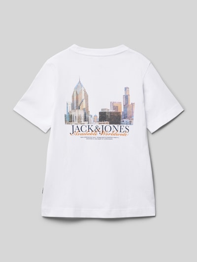 Jack & Jones T-Shirt mit Label-Print Modell 'BOSTON PHOTO' Weiss 3