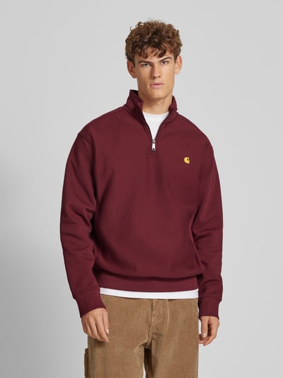 Carhartt Work In Progress Sweatshirt mit Troyer-Kragen Modell 'AMERICAN SCRIPT' Bordeaux 4