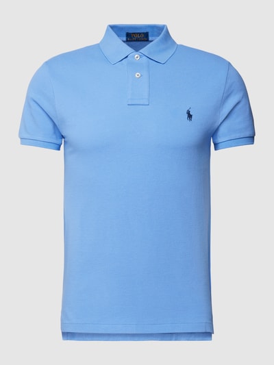 Polo Ralph Lauren Slim Fit Poloshirt mit Label-Stitching Hellblau 2