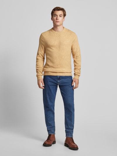 Scotch & Soda Regular fit gebreide pullover met ronde hals Camel - 1