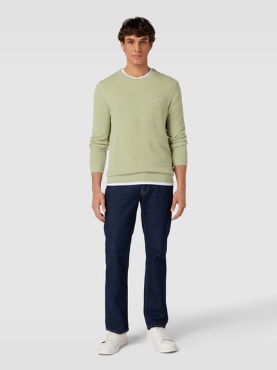 Gant Gebreide pullover met structuurmotief Lichtgroen - 1