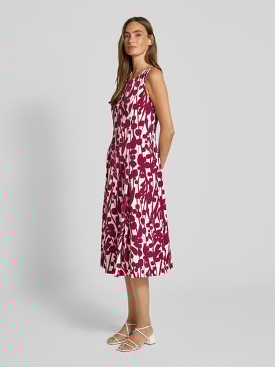 Vera Mont Knielanges Cocktailkleid mit Rundhalsausschnitt Bordeaux 1