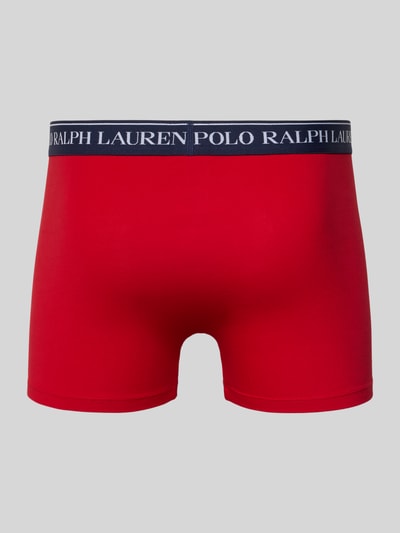 Produktfoto, Skinny Fit Trunks aus Baumwoll-Mix im 5er-Pack von Polo Ralph Lauren Underwear, Optik: Unifarben, Bundabschluss: Elastisch, Label-Schriftzug, Stretch Materialverarbeitung, leuchtend rote Farbe, glatte Textur