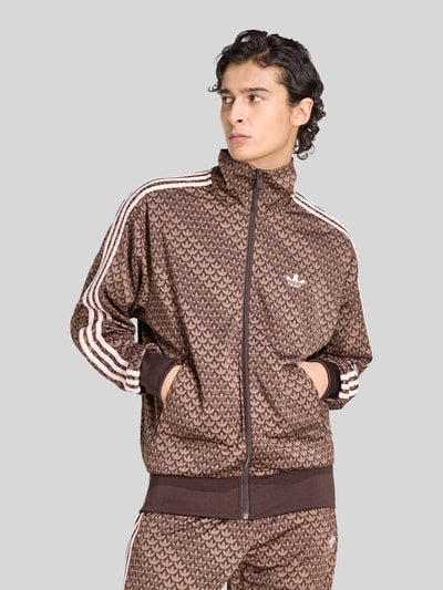 adidas Originals Loose fit trainingsjack Model 'FIREBIRD LOOSE MONOGRAM' Donkerbruin - 4