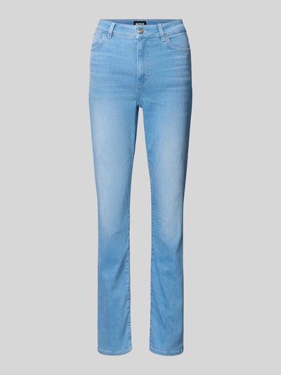 Produktfoto, Slim Fit Jeans aus Baumwoll-Mix Modell 'STATE' von BOSS in hellblauem Denim mit 5-Pocket-Design, High Waist, sichtbare Textur.