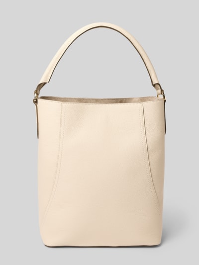 BOSS Beuteltasche aus genarbtem Leder Offwhite 4