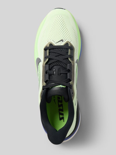 Produktfoto, Sneaker mit Logo-Print Modell 'Pegasus' von Nike, Herren Sneaker, abgerundete Passform, Schnürverschluss, Strukturmix, Absatzhöhe 5 cm, Schafthöhe 6 cm, Schaftweite 10 cm, gelb-grün mit schwarzen Details.