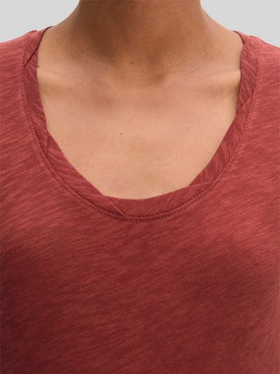 Marc O'Polo Regular Fit T-Shirt aus reiner Baumwolle Bordeaux 3