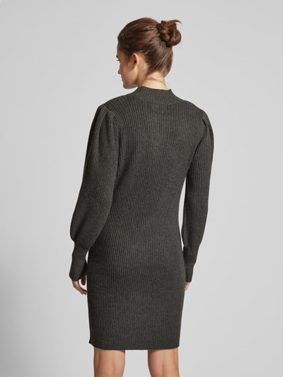 Only Gebreide jurk met turtleneck, model 'KATIA' Donkergrijs gemêleerd - 5