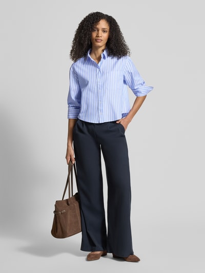 Weekend Max Mara Bluzka z długim rękawem o kroju regular fit z czystej bawełny Jasnoniebieski 1