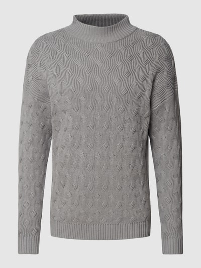 Esprit Strickpullover mit Zopfmuster Hellgrau 2