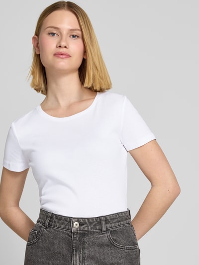 Christian Berg Woman T-shirt z prążkowanym okrągłym dekoltem Biały 3
