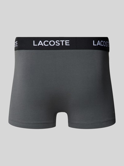 Lacoste Trunks mit elastischem Label-Bund im 3er-Pack Dunkelgrau 3