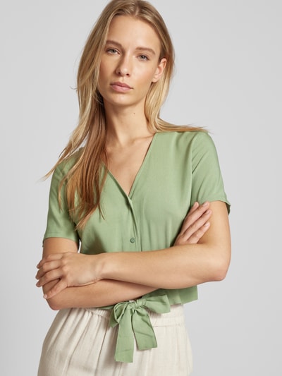 Vero Moda Blusenshirt aus Viskose mit Knotendetail Modell 'EASY JOY' Oliv 3