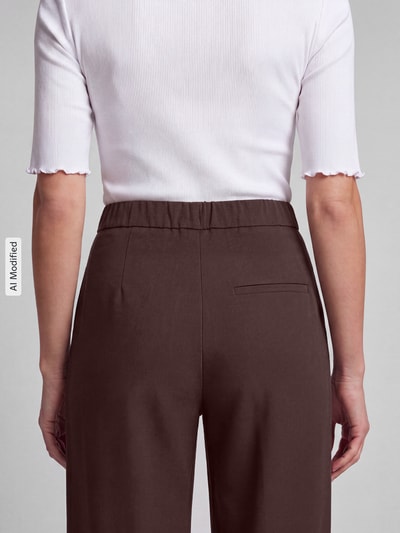 MAC Wide Leg Hose aus Viskose-Mix Modell 'Chiara' Mittelbraun 3