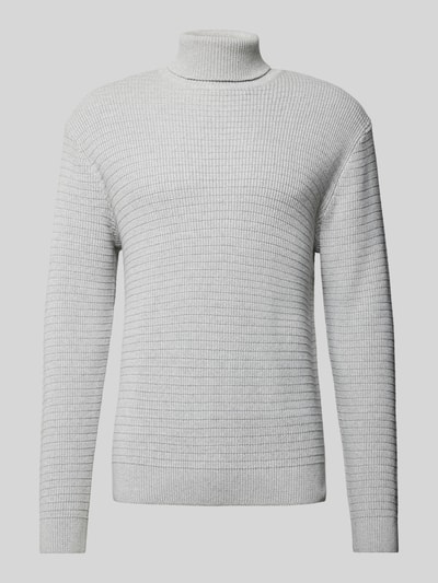 SELECTED HOMME Strickpullover mit Rollkragen Modell 'THEO' Hellgrau Melange 2