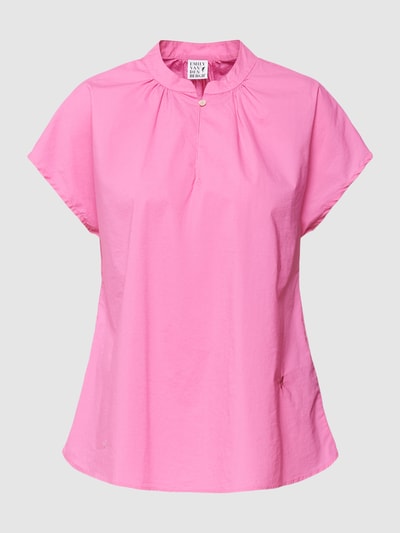 Emily Van den Bergh Bluse mit Stehkragen und Schlüsselloch-Ausschnitt Pink 2