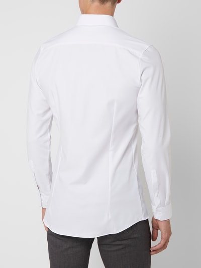 OLYMP No. Six Slim Fit Business-Hemd mit Haifischkragen Modell 'Modern Kent' Weiss 6