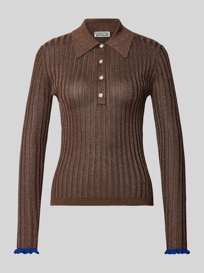 Essentiel Antwerp Figurbetontes Poloshirt Bordeaux 1