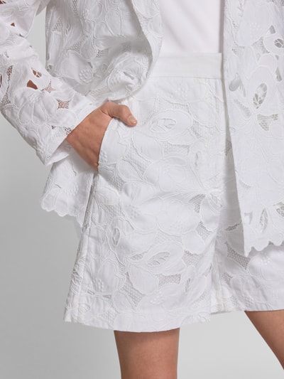 BOSS Regular fit korte broek met kant, model 'Tonara' Wit - 3