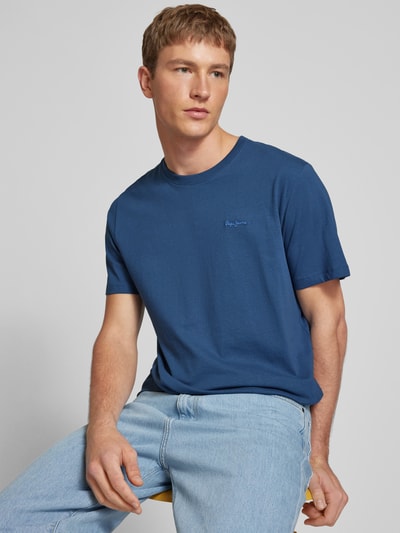 Pepe Jeans T-Shirt mit Label-Stitching Modell 'Connor' Royal 3