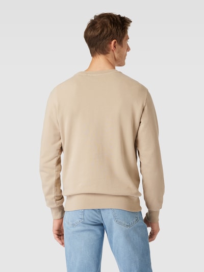 Mazine Sweatshirt met labelstitching, model 'Burwoord' Beige - 5