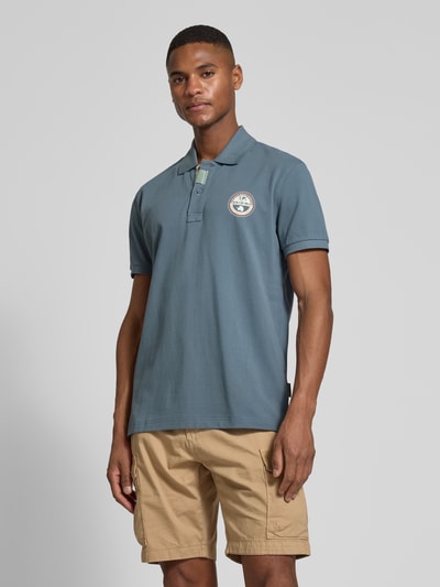 Napapijri Regular Fit Poloshirt mit Label-Stitching Modell 'CLANIS' Eisblau 4