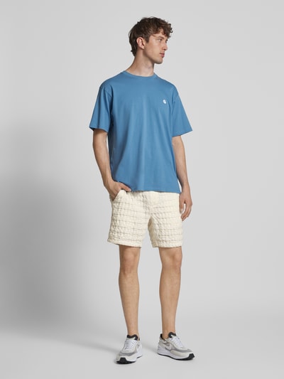 Only & Sons Regular fit sweatshorts met structuurmotief, model 'TEL BRADDOCK' Offwhite - 1