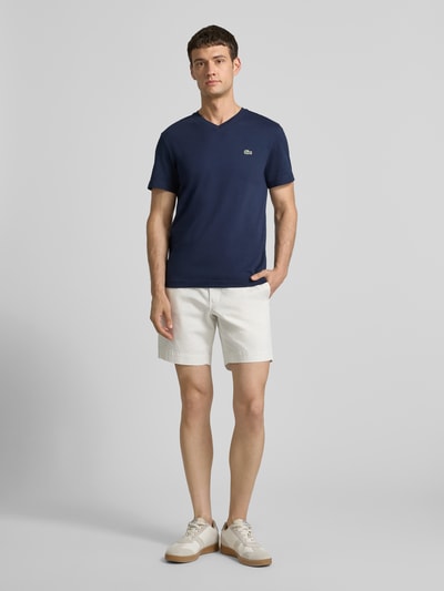 Lacoste Regular Fit T-Shirt aus reiner Baumwolle Marine 1