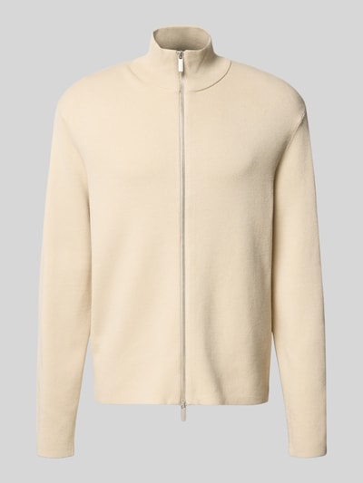 SELECTED HOMME Relaxed fit gebreid jack van viscosemix, model 'TELLER' Offwhite - 2