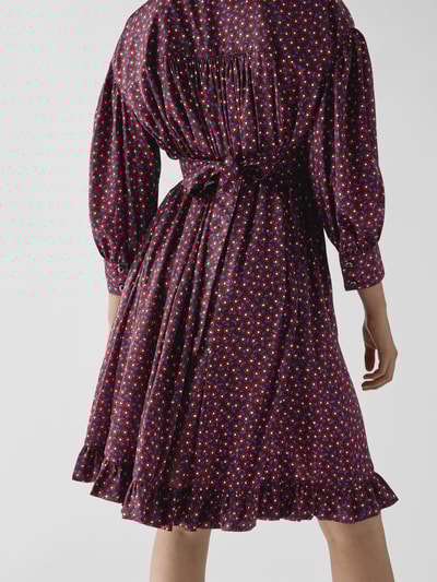 Paco Rabanne Knielanges Kleid mit floralem Muster Bordeaux Rot 3
