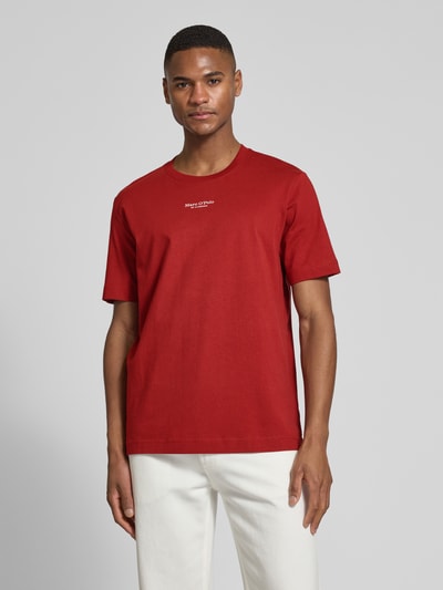Marc O'Polo T-shirt o kroju regular fit z czystej bawełny Bordowy 4