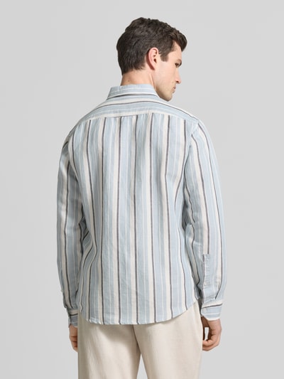 BOSS Orange Regular Fit Freizeithemd aus Leinen-Baumwoll-Mix Modell 'RICOPLUS_M' Hellblau 5