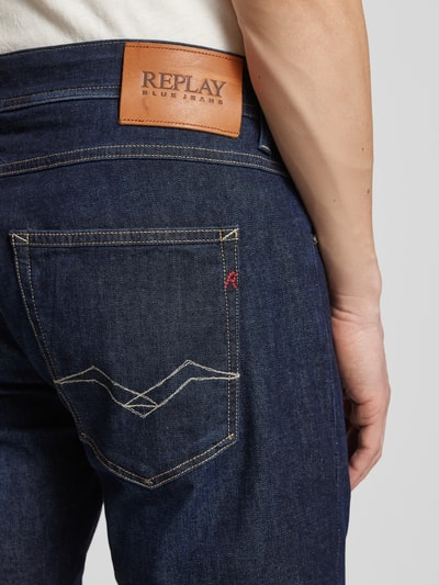 Replay Slim fit jeans in 5-pocketmodel, model 'WILLIBI' Donkerblauw - 3