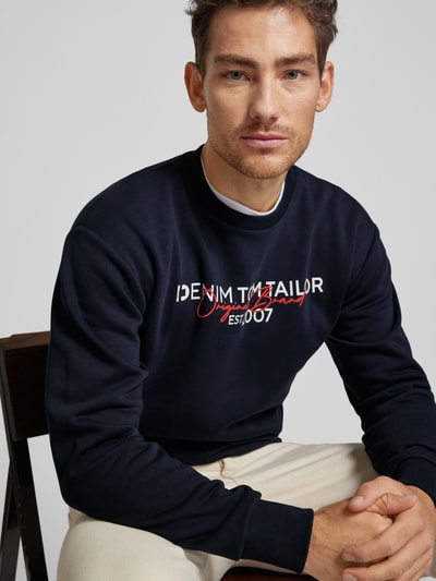 Tom Tailor Denim Basic Fit Sweatshirt mit Label-Schriftzug Marine 3