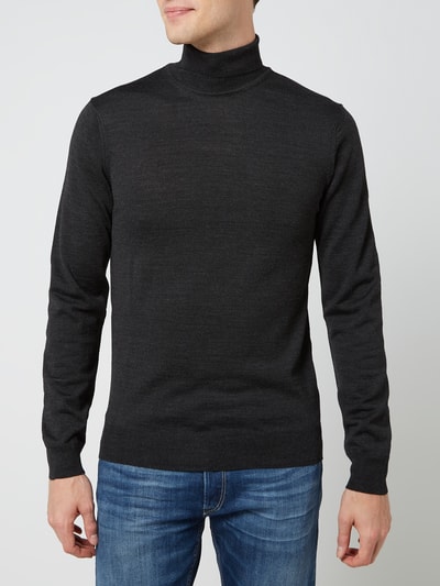 Casual Friday Gebreide pullover met labeldetail Donkergrijs - 4