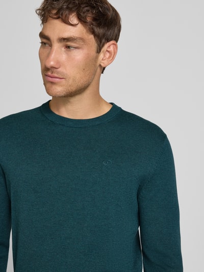 Tom Tailor Regular fit gebreide pullover van zuiver katoen Petrol - 3