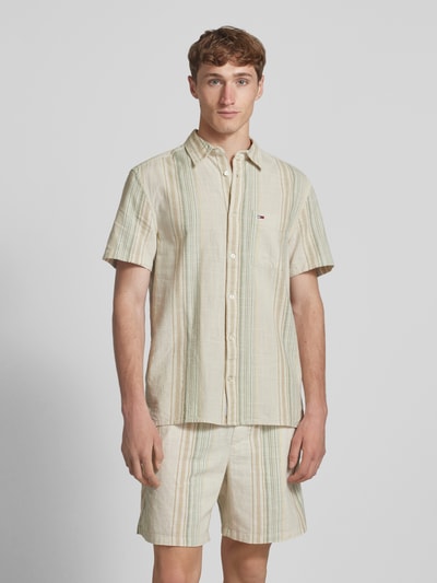 Tommy Jeans Regular Fit Freizeithemd aus reiner Baumwolle Beige 4