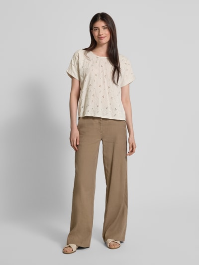 ZABAIONE T-Shirt mit Strukturmuster Beige 1