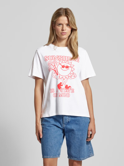 Pieces T-shirt met ronde hals voor dames Wit - 4