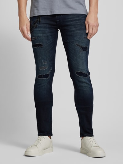 Antony Morato Tapered fit jeans in destroyed-look Jeansblauw - 4