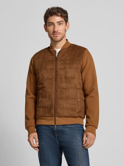 HECHTER PARIS Sweatjacke mit Zweiwege-Reißverschluss Hellbraun 4