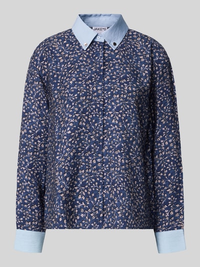 Jake*s Casual Langarmbluse aus Viskosemix Blau 2