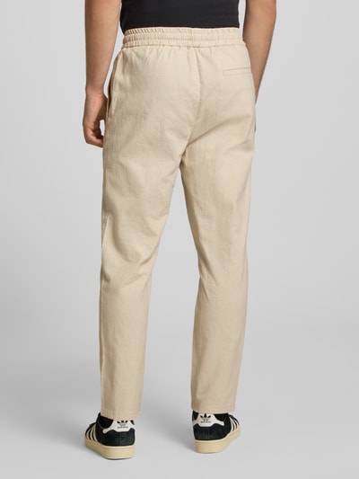 ONLY & SONS Tapered Leinenhose aus Baumwoll-Leinen-Mix Modell 'LINUS' Kitt 5